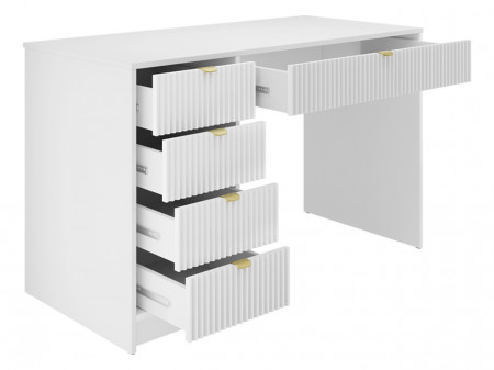 SEA93 - Set Masa Alba toaleta cu riflaj, 120 cm, cosmetica, masuta machiaj, oglinda cu LED cu sau fara Priza, cu sau fara scaun - Img 2