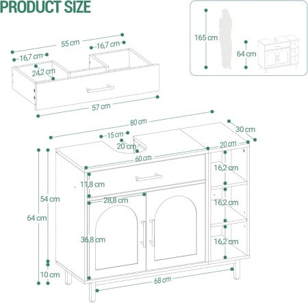 ZARA1 - Masca de Chiuveta, 80 cm - Mobilier Baie ZARA - Img 5
