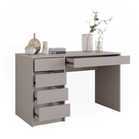 BIC202 - Masa de birou, 120 cm, home office cu 5 sertare - Crem - Img 8