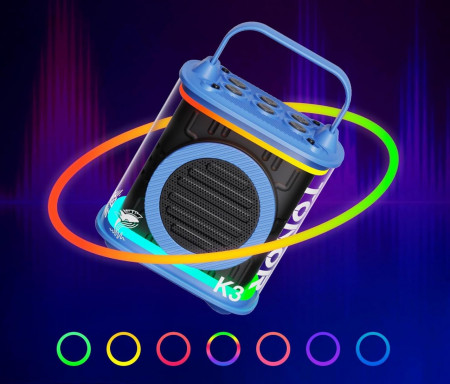 CADC15 - Set Sistem Mini Karaoke si 2 Mini Microfoane, Jucarii copii, Cadou pentru Craciun, Petreceri in familie - Albastru - Img 5
