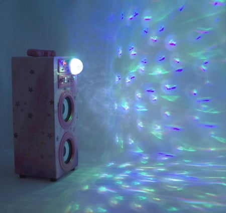 CADC9 - Set Sistem Mini Karaoke si 2 Mini Microfoane, Jucarii copii, Cadou pentru Craciun, Petreceri in familie - Roz - Img 3