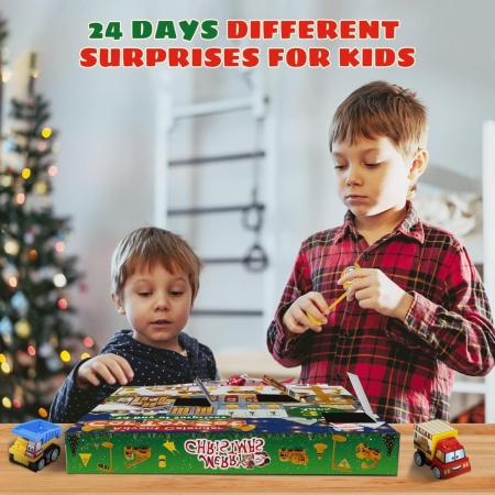 CADV1 - Calendar Advent Copii pentru 3-6 ani - Jucarii Constructii, Santier, 24 Surprize ingineresti pentru Craciun - Img 8