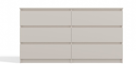 LAC507 - Comoda 140 cm, cu 6 sertare, pentru dormitor, living, dining - Crem - Img 2