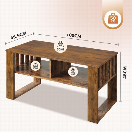 Masuta de cafea, 100 x 48 cm, masa canapea Maro - MCM6 - Img 3