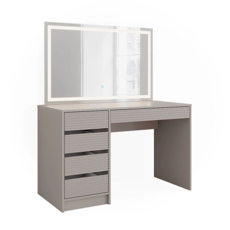 Masuta machiaj cu Oglinda LED si 5 Sertare pentru Cosmetice, Set Masa toaleta 120 cm, masuta cosmetica, vanity - SEC214 - Img 3