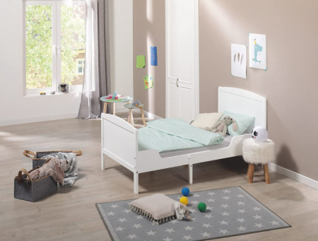 PAAC209 - Pat extensibil pe lungime 80x130-200 cm pentru fetite sau baieti, cu somiera