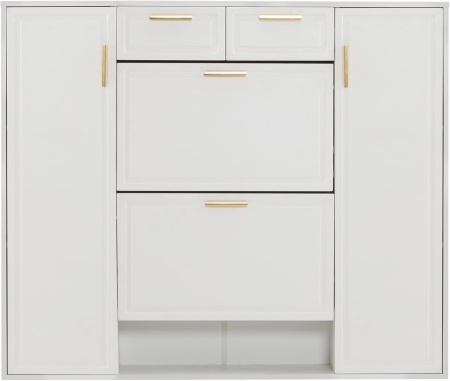 Pantofar Ingust, 120 cm sau 95 cm, pantofare, depozitare pantofi, mobilier hol - Alb - PANA207 - Img 8