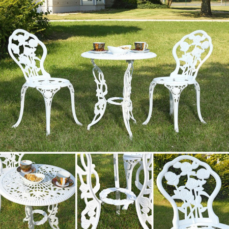 SEGA1 - Set Masa si 2, 3 sau 4 scaune, gradina, terasa, balcon - Alb - Img 6
