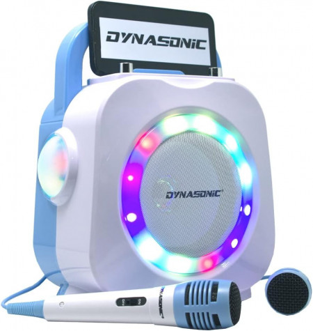 CADC7 - Set Sistem Mini Karaoke si 2 Mini Microfoane, Jucarii copii, Cadou pentru Craciun, Petreceri in familie - Albastru - Img 8