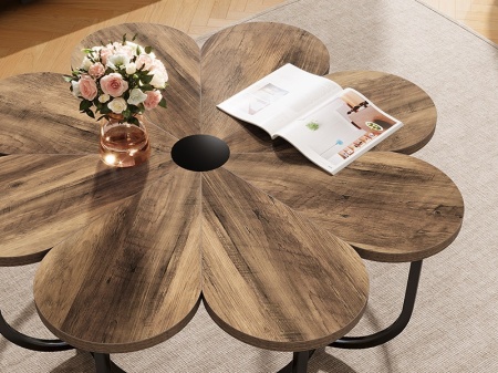 MAI21 - Masuta de cafea, 100 cm, masa living, stil industrial - Maro - Negru - Img 2