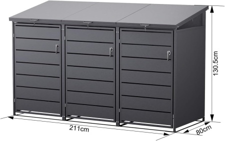 MAPG2 - Masca metalica Gri Antracit pentru 3 Pubele Gunoi - Img 4
