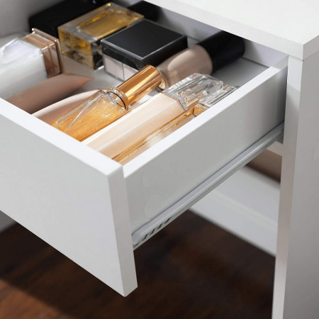 Masuta machiaj cu Oglinda LED si 2 Sertare pentru Cosmetice, Set Masa toaleta 80 cm, Alb, masuta cosmetica, vanity - SEA347 - Img 2