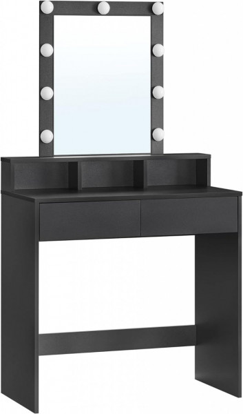 Masuta machiaj cu Oglinda LED si 2 Sertare pentru Cosmetice, Set Masa toaleta 80 cm, masuta cosmetica, vanity - SEN30 - Img 4