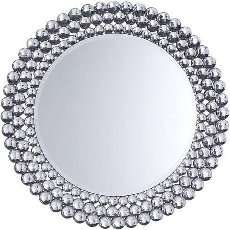 OGG208 - Oglinda ornamentala 70 cm, pentru perete, dormitor, living - Argintie - Img 4