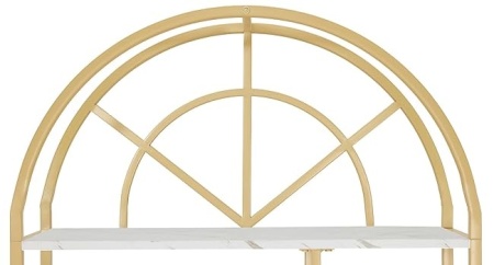 RAAU210 - Raft, 80 cm pentru salon cosmetica, birou, hol, living, baie - Alb imitatie de marmura - Auriu - Img 5