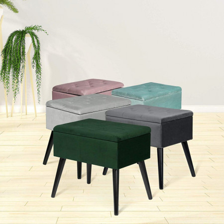 SCN201 - Scaun masuta toaleta machiaj cosmetica, fotoliu, scaunel, divan cu lada - tapiterie catifea - Verde, Gri inchis, Gri deschis, Roz, Mint