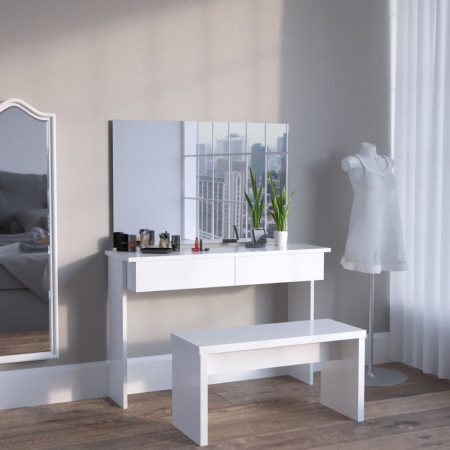 SEA331 - Set Masa alba toaleta moderna cosmetica machiaj oglinda masuta vanity