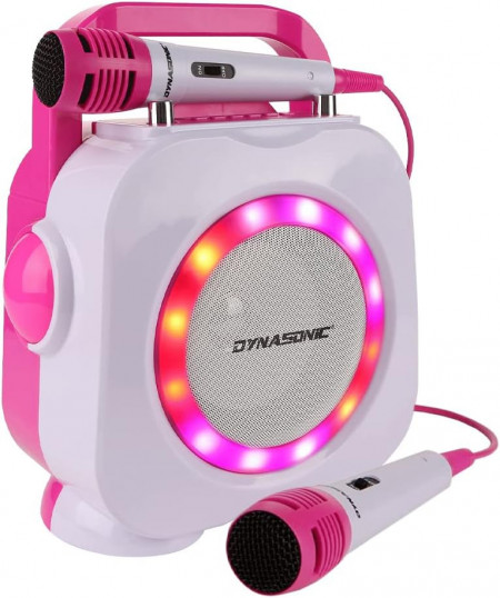 CADC6 - Set Sistem Mini Karaoke si 2 Mini Microfoane, Jucarii copii, Cadou pentru Craciun, Petreceri in familie - Roz