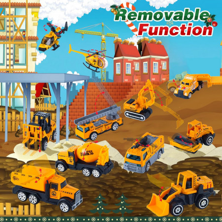 CADV1 - Calendar Advent Copii pentru 2-6 ani - Jucarii Constructii, Santier, 24 Surprize ingineresti pentru Craciun - Img 3