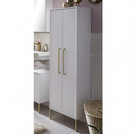 IASMIN5 - Dulapior inalt alb, 46 x 30 x 154 cm, dulap cu 2 usi - Mobilier Baie IASMIN