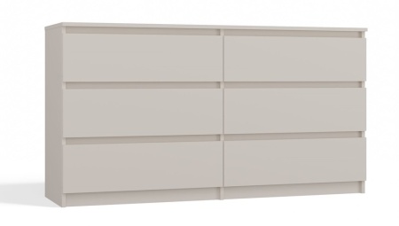 LAC507 - Comoda 140 cm, cu 6 sertare, pentru dormitor, living, dining - Crem - Img 4