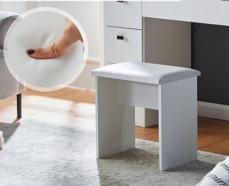 Masuta machiaj cu Oglinda LED si 7 Sertare pentru Cosmetice, Set Masa toaleta 117 cm, Alb, masuta cosmetica, vanity - SEA475 - Img 7