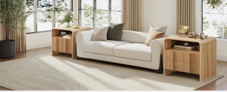 Set 2x Noptiere 55 x 40 x 60 cm, cu 2 sertare si raft, dormitor, Noptiere moderne cu Riflaj - NOM1 - Img 5