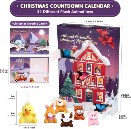 CADV22 - Calendar Advent Copii - Plush, 24 Surprize pentru Craciun - Img 8