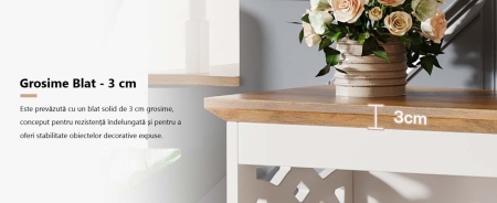 Masa Consola alba, 105 cm, masuta hol, living, dormitor - MAA1 - Img 11
