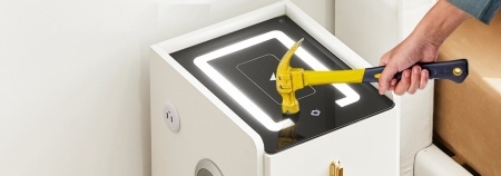 NOA1 - Set 2x Noptiere Smart, 30 cm, cu 3 sertare, LED, USB, Bluetooth, Incarcator Wireless, mobilier dormitor - Alb - Img 4