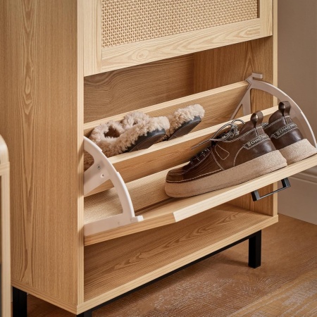 PANM4 - Pantofar 60 cm, ingust, 3 compartimente duble, pantofare, depozitare pantofi, mobilier hol - Maro - Img 3