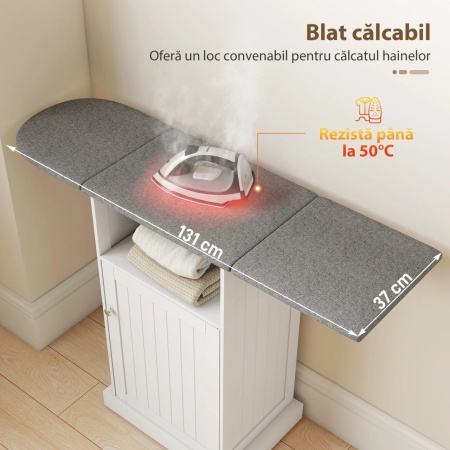 2 in 1 Comoda si Masa Calcat cu raft, 54 cm - Alb - Gri - COA2 - Img 7