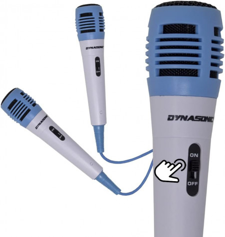 CADC7 - Set Sistem Mini Karaoke si 2 Mini Microfoane, Jucarii copii, Cadou pentru Craciun, Petreceri in familie - Albastru - Img 2