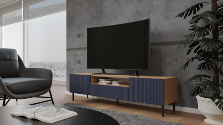 COTVM502 - Comoda TV 160 cm, living, dormitor - Maro-Albastru