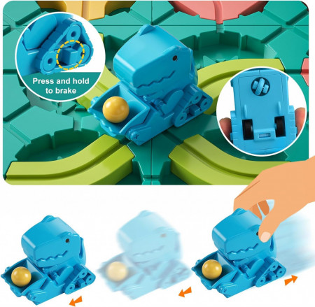 LOG101 - Board Game tip Labirint, Joc de logica, Constructii, Smart Game, Jucarii copii, Cadou pentru Craciun - Img 2