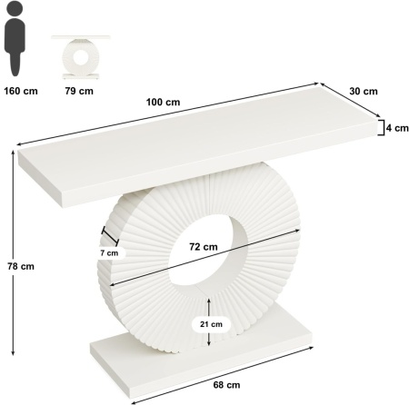 MAN9 - Masa Consola, 100 cm, masuta hol, living, dormitor - negru - Img 2