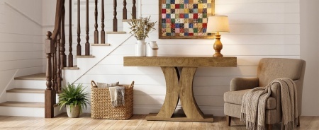 Masa Consola maro, 150 cm, masuta hol, living, dormitor - MAM2 - Img 12