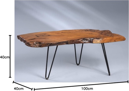 Masuta de cafea din Lemn, 100 x 40 cm, masa canapea Maro - MCM7 - Img 6