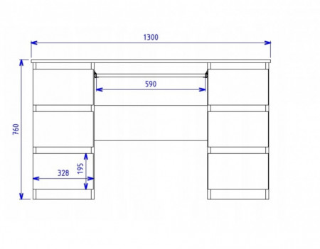 Masuta machiaj cu Oglinda LED si 6 Sertare pentru Cosmetice, Set Masa toaleta 130 cm, Alb Lucios, masuta cosmetica, vanity - SEA540 - Img 2