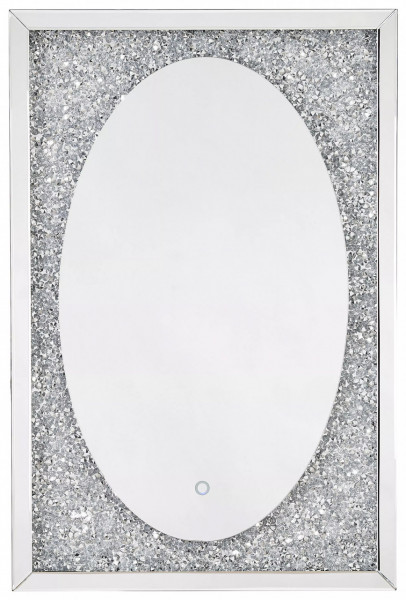 OGG22 - Oglinda 90x60 cm, pentru perete ornamentala dormitor, living - Argintie