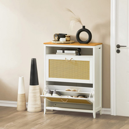 PANA6 - Pantofar 75 cm, pantofare, depozitare pantofi, mobilier hol - Alb-Maro