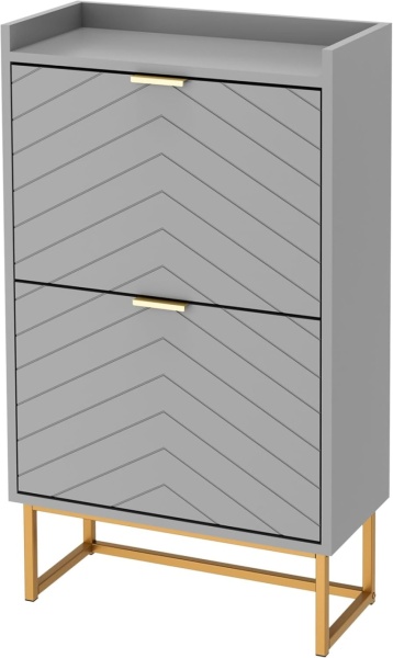 PANG11 - Pantofar 50 cm, cu 2 copartimente, pantofare, depozitare pantofi, mobilier hol - Gri / Alb / Negru / Albastru - Img 11