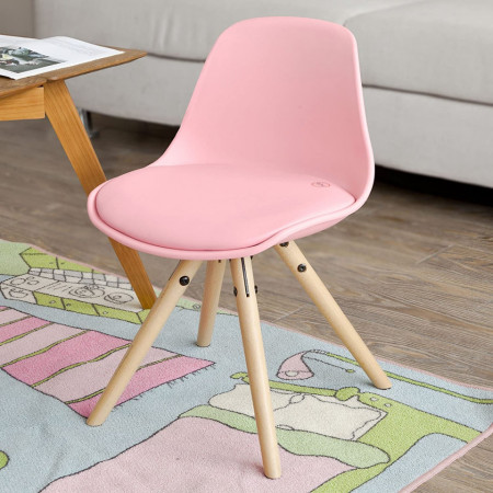 SCRC1 - Scaun copii, 34 cm, scaunel cu picioare din lemn - Roz