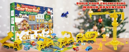 CADV1 - Calendar Advent Copii pentru 3-6 ani - Jucarii Constructii, Santier, 24 Surprize ingineresti pentru Craciun - Img 3