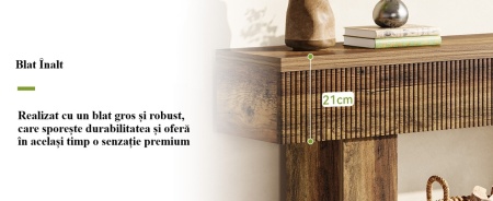 MAM30 - Masa Consola, 140 cm, masuta hol cu Front Riflat, living, dining, dormitor - Maro - Img 8