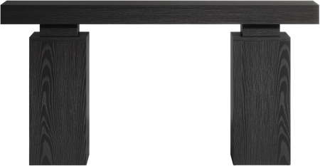 MAM39 - Masa Consola curbata, 120 cm, masuta hol cu rafturi, living, dining, dormitor - Maro - Img 2