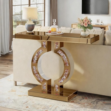 MAOG5 - Masuta Consola oglinda, Aurie, 100 cm, cosmetica machiaj masuta vanity, birou - Img 3