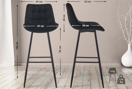 SCB208 - Set 2x Scaune Bar - Negru / Gri / Verde / Albastru / Maro - Img 11