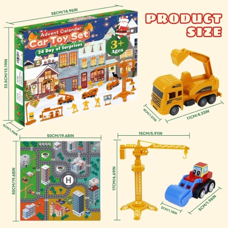 CADV1 - Calendar Advent Copii pentru 3-6 ani - Jucarii Constructii, Santier, 24 Surprize ingineresti pentru Craciun - Img 10
