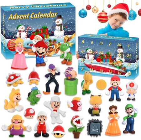 CADV30 - Calendar Advent Copii - Personaje Super Bros, 24 Surprize pentru Craciun pentru fete si baieti - Img 6